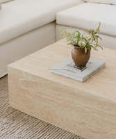 Socle en marbre cubique en travertin naturel minimaliste Socle Pilier Rectangle Bloc de marbre Travertin Table basse en marbre