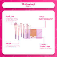 OEM-ODM personnalisé Logo cheveux synthétiques fond de teint végétalien Double face simple pinceau de maquillage professionnel pour la poudre de beauté