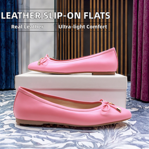 Nuevos Zapatos Planos de Piel Auténtica de Diseño de Lujo para Mujer, Zapatos Ligeros Tipo Bailarina, Zapatos Baratos - Product Image 2