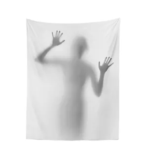 散装挂毯女性阴影130x150cm厘米升华桃皮布装饰黑白壁挂