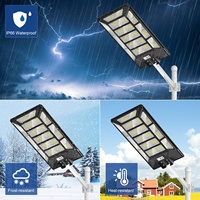 Lampe solaire LED tout-en-un 1000W 5000W avec capteur, IP65, pour éclairage de rue, mur et extérieur, télécommande pour cour et route