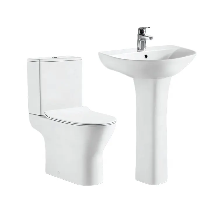 Medyag OEM 3 fori vaso quadrato classico per risciacquo a mano lavabo a piedistallo completo lavabo da bagno rettangolare