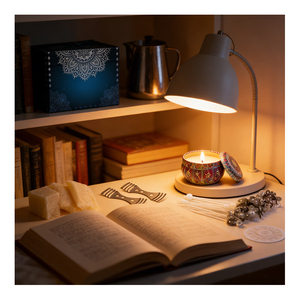 Aura Candle Vessel Luxury Packaging Premium White Lid Custom <b>Soy</b> <b>Wax</b> Aromatherapy Boutique Retail Showcase Program - Product Image 2
