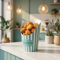 Nuggets de poulet et patates douces cuits au four, impression de logo de haute qualité, logo personnalisé, restauration, usage domestique, durable, biodégradable, recyclable, gobelet