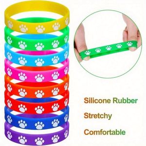 Pulsera de Silicona para Fiestas con Lindo Diseño de Huella de Pata de Mascota, Brazalete de Goma Personalizable con Diseño de Perro, Pulsera Promocional - Product Image 6