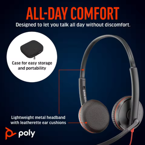 ชุดหูฟังแบบมีสายสีดำ3225โพลี <span class=keywords><strong>Plantronics</strong></span> เชื่อมต่อกับพีซี/มือถือผ่าน USB-C - Product Image 2