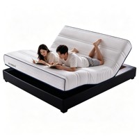 Matelas intelligent réglable avec inclinaison tête et pieds, hybride latex et mousse à mémoire de forme, zéro gravité pour sommier réglable