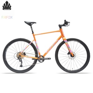 Vélo de route HULDABIKE <span class=keywords><strong>Firefox</strong></span> en alliage d'aluminium avec guidon plat, 9 vitesses, axe traversant, freins à double disque, pour adultes et étudiants, idéal pour les trajets quotidiens - Product Image 1