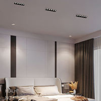 Plafonnier encastré moderne sans lumière principale, anti-éblouissement, protection des yeux, grille LED mate, spot linéaire pour la maison