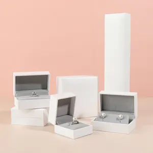 Plastic Rasterpapier Opvouwbare Winkelverpakking Witte Rechthoek Kartonnen Collectie Sieraden Etui En Dozen