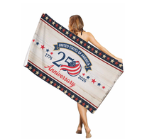 Serviette de plage personnalisée à l'effigie du 250e anniversaire américain, design moderne, tissu doux, idéale pour les vacances d'été