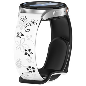 Bracelet de montre connectée sport en silicone gaufré bicolore 18mm/20mm pour <span class=keywords><strong>femme</strong></span>, compatible <span class=keywords><strong>Garmin</strong></span> – Bracelet de montre réglable confortable et décontracté 10 - Product Image 5