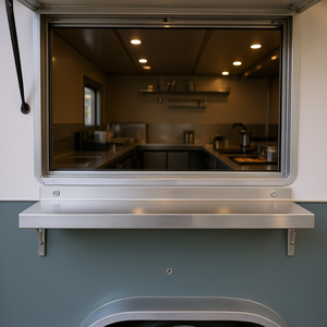 Stainless Steel Concession <b>Shelf</b> 70.8L X 11.4W Wall Mounted Foldable for Food Trailer Serving <b>Window</b> - Product Image 2