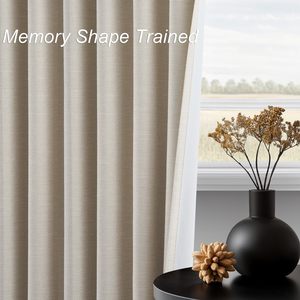 Nông thôn màn Linen Polyester Rèm thiên nhiên lanh linen rèm cửa màu be Linen rèm vải - Product Image 2