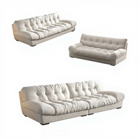 Vente chaude Moderne Style Italien Tissu Blanc Velours Canapé Ensemble Contemporain Personnalisable Blanc Nuage Modulaire Confort Salon