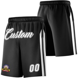 Custom Men Basketball Shorts Black Sublimation Print Quick Dry Mesh Athletic Training Workout Gear With Number And Logo - Product Image 1