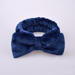 Q938 Dell'arco Delle Ragazze Hairband di Colore Solido di Corallo del panno morbido Volto di Lavaggio Delle Donne di Trucco Bandane Doccia Elastico Headwear Hairbands - Product Image 3