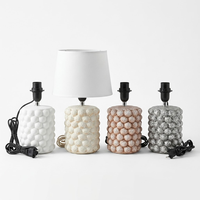 Lámpara de Mesa de Cerámica Estilo Escandinavo Minimalista, con Pantalla de Tela Nórdica, Luz Nocturna para Sala de Estar, Dormitorio, Decoración Moderna para el Hogar