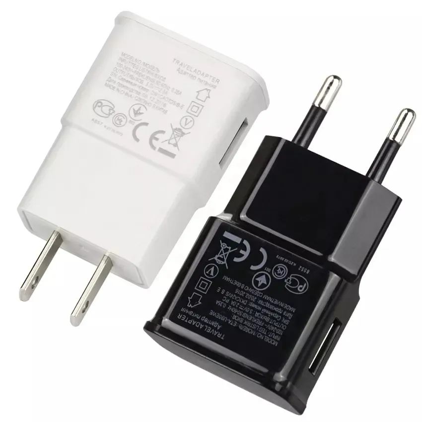 EU US Plug Home Wall Charger 5V 2A USB Mobile Phone Charger Travel Power Adapter For Samsung