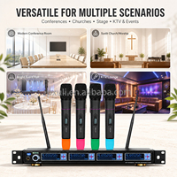 ACT-9460 4CH Microphone sans fil UHF IR haute fidélité à large plage vocale avec récepteur et émetteur portatif, contrôle par CPU pour conférence
