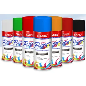 Sanvo Chrome màu phun sơn acrylic giá rẻ số lượng lớn Aerosol graffiti phun sơn vàng đá kết cấu Bán buôn giá phun sơn