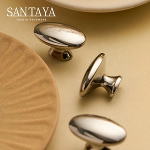 Santaya Solid PVD Nikel-gümüş Pirinç Kulplar Mutfak Dolabı Çekmeceleri Yatak Odası Gardırop Çekmece Topuzları Mobilya Kulpları - Product Image 1