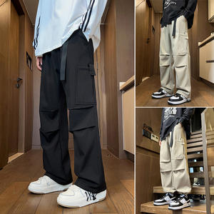 Logotipo personalizado Nuevo mono de paracaidistas de secado rápido de seda de hielo pantalones de verano para hombres delgados sueltos rectos de pierna ancha ocio para niños - Product Image 1