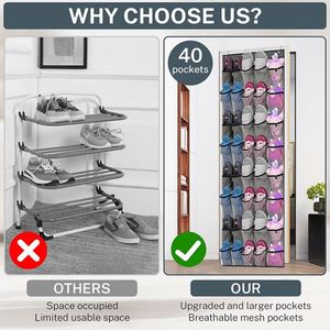 Modern Transparent Pattern Over-the-Door Fabric Eco-Friendly Foldable <b>Shoe</b> Organizer Dustproof Cover Direct Room Storage Set - Product Image 6