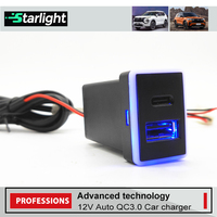 Adaptateur de chargeur rapide universel pour voiture, prise USB double port Type C PD & QC3.0, 12V/24V pour Corolla et tous les véhicules