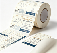 Autocollants pour soins de la peau en marque privée, étiquettes personnalisées imperméables en PET pour petits flacons, emballage d'échantillons cosmétiques, impression OEM