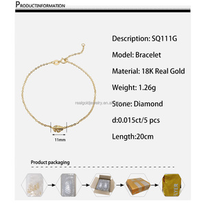 Gioielli Raffinati, Catena in <span class=keywords><strong>Oro</strong></span> Puro 18K con Bracciali di Diamanti Naturali, Nuovo Design per Donne, Regalo per Matrimonio e Fidanzamento - Product Image 3