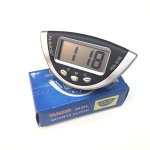 Nako Digital Car <b>Clock</b> Na-816 Oval Shape <b>Battery</b> Powered Day Date Display Adhesive Mount - Product Image 5