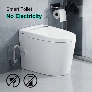 No Electricity Smart Toilet with Foot Sensor Flush Dual Wash S-trap Drainage Floor Mounted Concealed Tank - Product Image 1