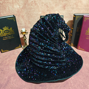 Chapeau de sorcière Luling Yaoyao, taille unique, paillettes rouges, paillettes colorées, costume de fête d'Halloween, accessoire de cosplay - Product Image 3