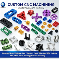 Boîtier d'actionneur usiné CNC en aluminium anodisé de haute précision avec support de roulement pour composants robotiques industriels robustes