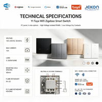 Interruttore a Muro Intelligente con Filo Neutro WiFi Zigbee Alta/Bassa Tensione RS485 V0 PC 4 Colori Controllo Vocale Tuya APP Alexa Google