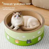 2-in-1 Moderner Wellpappe-Katzenkratzer und -Bett, Extra Groß, Robust, Langlebiges Nest, Kratzfeste und Verschleißbeständige Liegefläche
