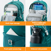 Sac à dos de randonnée imperméable 20L avec système de dos ventilé et ceinture de hanche à ajustement rapide - Sac à dos de randonnée en nylon durable avec housse de pluie