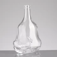 Élégante bouteille de vin en verre transparente 500ml 700ml 1000ml pour boisson pour Champagne Whisky Bouchon de liège pour emballage de diffuseur