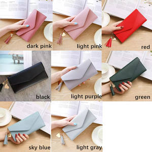 Monedero con borlas, tarjetero, carteras para mujer, bolso de mano, billetera larga, monederos para mujer, billetera de cuero PU - Product Image 5