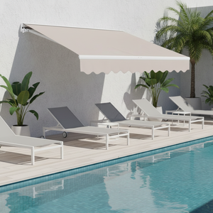 Auvent rétractable <span class=keywords><strong>motorisé</strong></span> pour extérieur, cadre en aluminium, <span class=keywords><strong>voile</strong></span> en PVC enduit, balcon, patio, protection contre la pluie, télécommande - Product Image 2