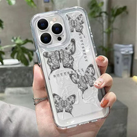 Coques de téléphone antichoc transparentes avec papillons pour iPhone 17 Air 16 Plus Pro Max 15 14 13 12 11 – Housse de protection anti-chute