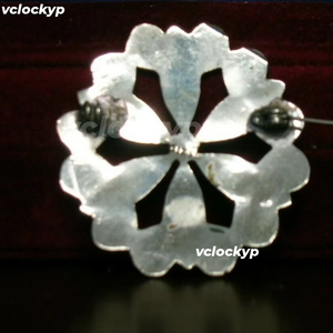 Vintage Sterling <b>Silver</b> Pin with Mother of Pearl and Turquoise "texio" 1 1/2" - Product Image 5