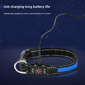 Leuchtendes 100% Nylon Hundehalsband für Spaziergänge Wiederaufladbar & Verstellbar für Große/Mittlere/Kleine Hunde - Product Image 4