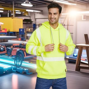 Sudadera con capucha fluorescente amarilla de alta visibilidad XK-001 para hombre, ropa de trabajo ignífuga, prenda de seguridad para uso industrial - Product Image 1