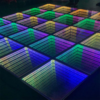 2025 Wedding Party Led Dance Floor Rgb Light Dance Floor Led Interactive 3d Mirror Active Game Led Floor Dance Tile