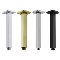 Bras de douche hybride mural en acier inoxydable, design minimaliste moderne, avec tube dissimulé et jet supérieur, accessoire de salle de bain