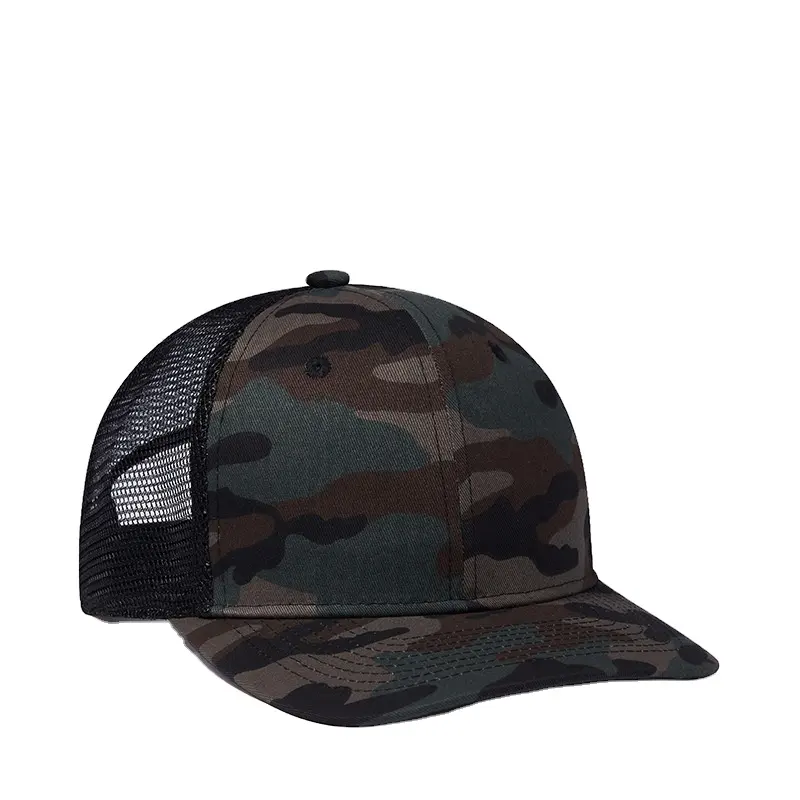 Camouflage trucker hats with Custom Logo 5 Panel Sport Gorros Embroidery Dad Baseball Mesh Trucker hat