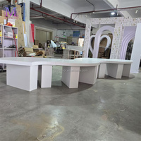 Table à manger pour enfants MILE moderne en forme de S, en plastique acrylique blanc, meubles pour événements et fêtes en plein air