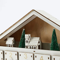 Ornements décoratifs de Noël en bois faits à la main exquis calendrier de l'avent de Noël boîtes de compte à rebours boîtes surprises pour Noël